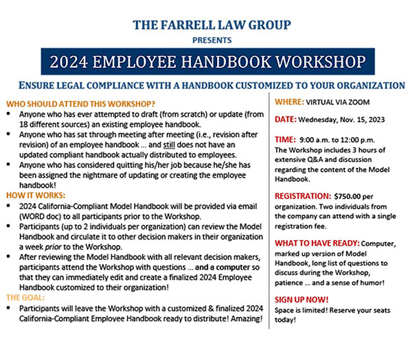 2024 Employee Handbook Workshop (Nov 2023)